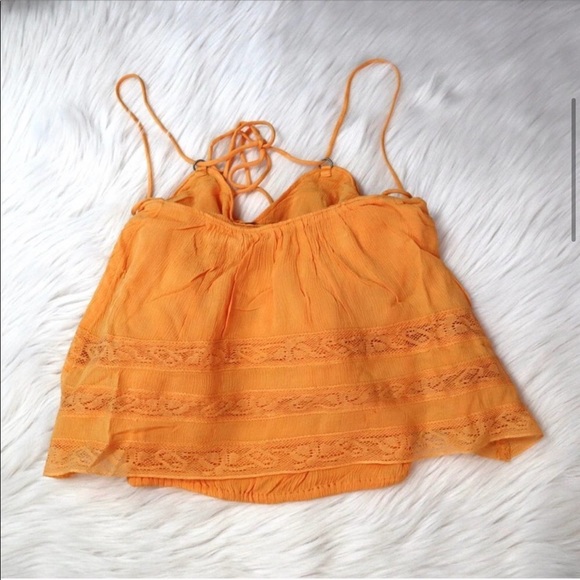 nwt FREE PEOPLE Orange Knit Flowy Tank XS - Picture 3 of 9